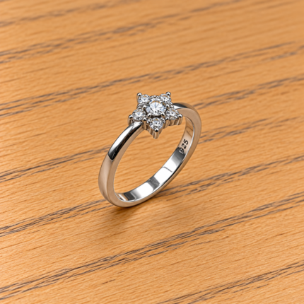Serenity Sterling Silver 925 Ring with Wave Design