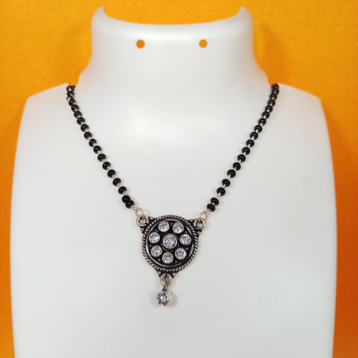 Elegant Silver Oxidized Pendant with Intricate Design