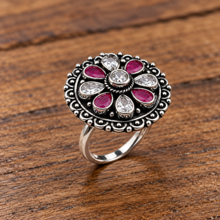 Radiant Bloom: Sterling Silver Ring