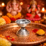 Silver Pooja Deepak - Traditional Elegance for Sacred Illumination