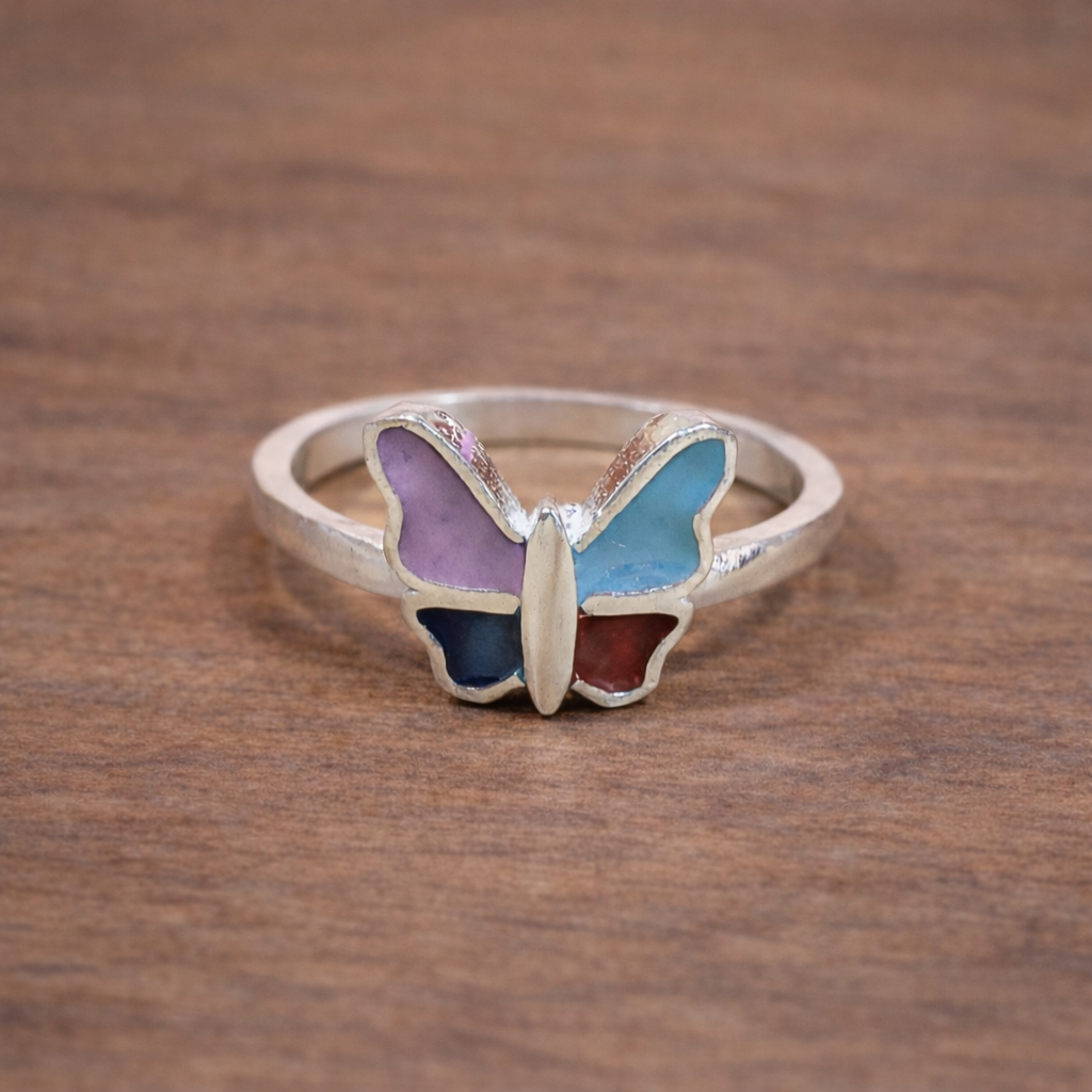 ChatGPT Image Feb 15, 2026, 04_02_22 PM Magical Monarchs: Kids' Silver Butterfly Ring