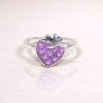 Sweet Berry Bliss: Kids' Silver Strawberry Ring