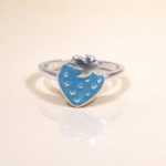 Sweetberry Sparkle: Kids' Silver Strawberry Ring
