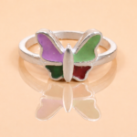 Whimsical Wings: Kids' Silver Butterfly Ring