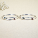 Cherished Silver Kids' Kada with Traditional Accents