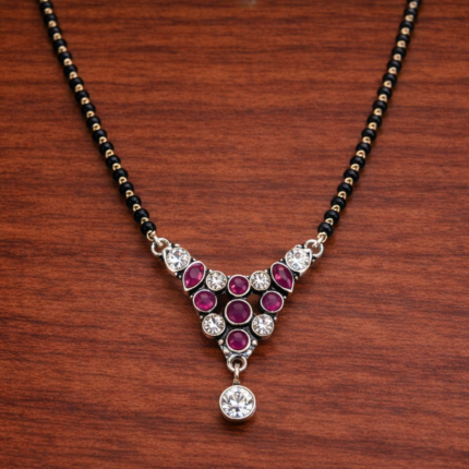 Elegant Silver Cutstone Mangalsutra