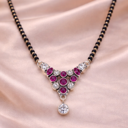 Elegant Silver Cutstone Mangalsutra