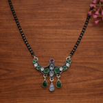 Elegant Silver Cutstone Oxidise Mangalsutra
