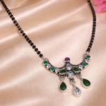 Elegant Silver Cutstone Oxidise Mangalsutra