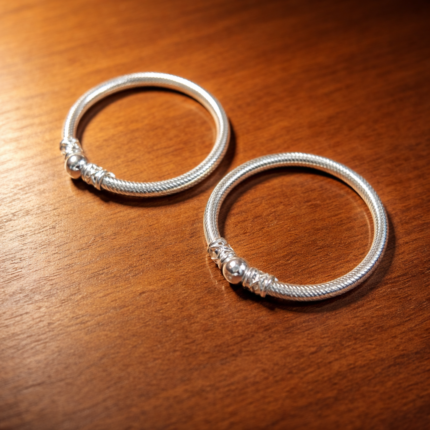 Shimmering Hearts Silver Kids' Kada