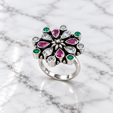 Elegant Silver Solitaire Ring