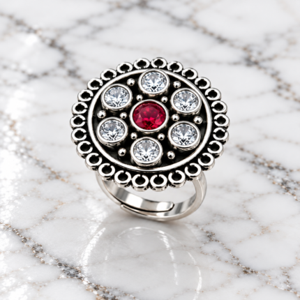 Luminous Embrace: Sterling Silver Ring