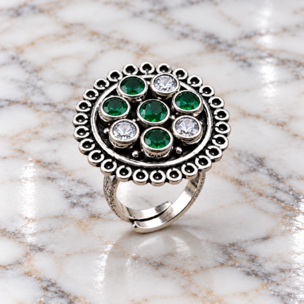Starry Elegance: Sterling Silver Ring
