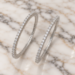Radiant Beauty: Women's Sterling Silver Kangan with Sparkling Gemstones
