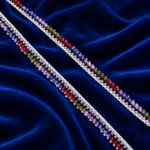 Radiant Rhythms: Silver Payal with Colorful Drop Pattern