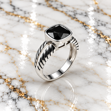 Celestial Elegance: Sterling Silver Moon and Star Ring