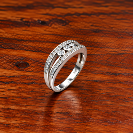 Trinity Sparkle Silver Ring