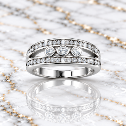 Trinity Sparkle Silver Ring