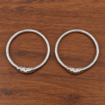 Enchanting Silver Kids' Kada with Traditional Details