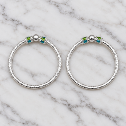 Cherished Silver Kids' Kada with Traditional Accents