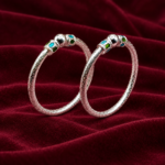 Cherished Silver Kids' Kada with Traditional Accents