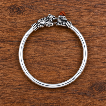 Divine Silver Kids Kada with Lord Shiva Engraving