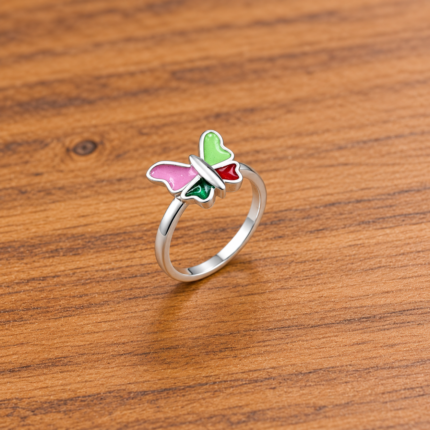 Magical Monarchs: Kids' Silver Butterfly Ring