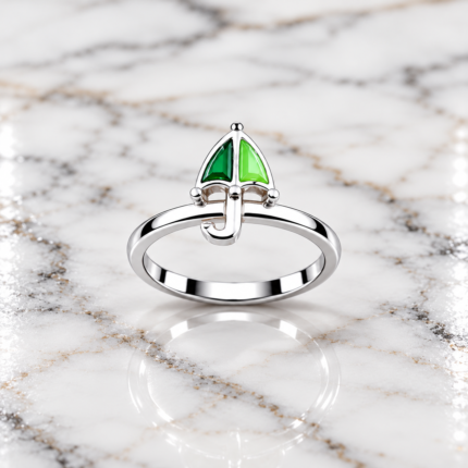 Shimmering Sky: Kids' Silver Umbrella Ring
