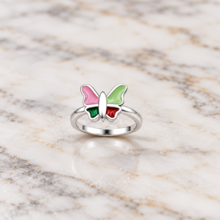 Magical Monarchs: Kids' Silver Butterfly Ring