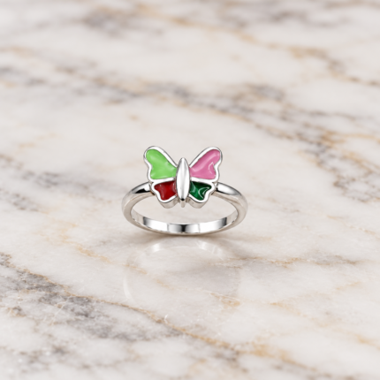 Fluttering Fairies: Kids' Silver Butterfly Ring