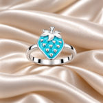 Sweetberry Sparkle: Kids' Silver Strawberry Ring