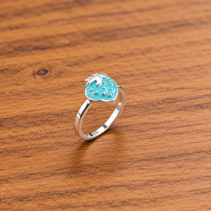 Berry Bliss: Kids' Silver Strawberry Ring
