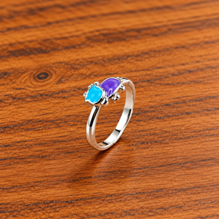 Cat Hug: Kids 925 Silver Kat Face Ring