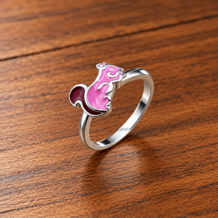 Playful Pals: Kids' Silver Rabbit Face Ring