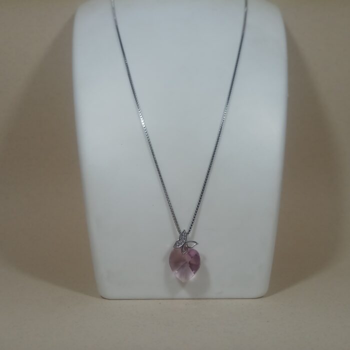 Elegant Silver Pendant with Pink Tourmaline Stone