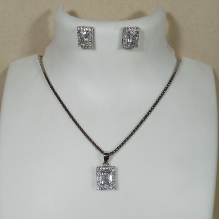 Dazzling Silver Pendant and Tops Ensemble