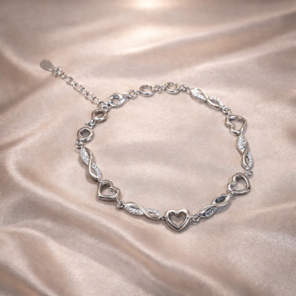 Eternal Bond Sterling Silver Infinity Heart Bracelet