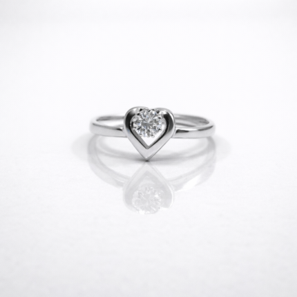Heartfelt Elegance: Trendy Free-Size Silver Ring
