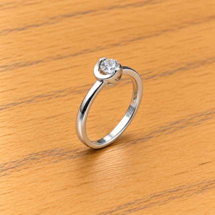 Sterling Silver Eclipse Ring: Celestial Sophistication