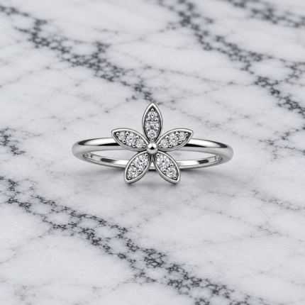 Floral Splendor: Sterling Silver Adjustable Flower Ring