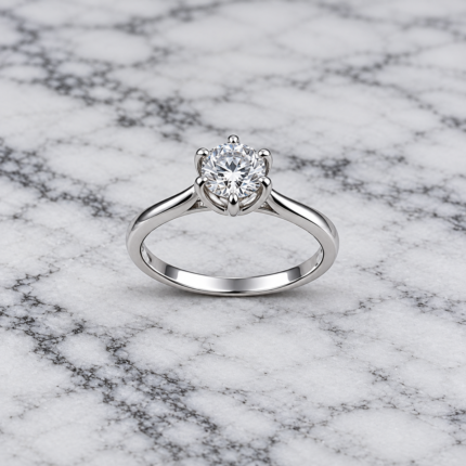 Radiant Elegance: Trendy Free-Size Silver Ring with Stunning Stone