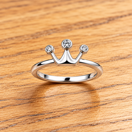 Elegance in Silver: Handcrafted Silver Crown Ring