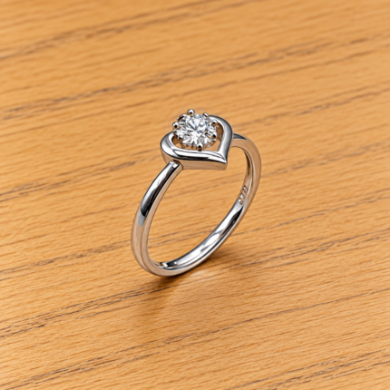 Heartfelt Elegance: Trendy Free-Size Silver Ring