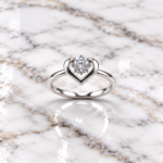 Heartfelt Elegance: Trendy Free-Size Silver Ring
