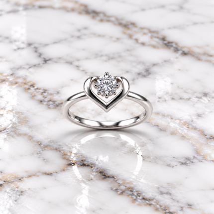 Heartfelt Elegance: Trendy Free-Size Silver Ring
