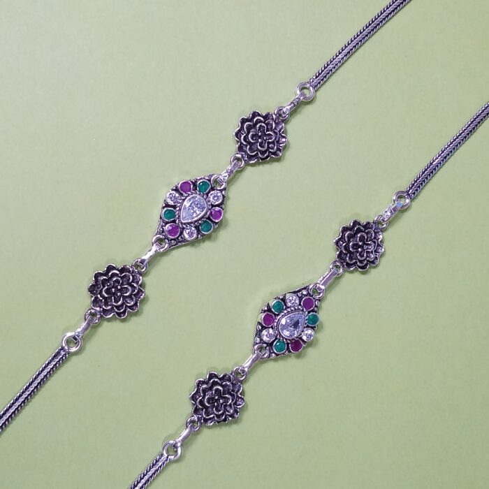 Radiant Rhythms: Sterling Silver Payal Collection