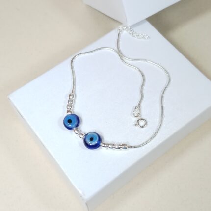 Guardian Gleam: Sterling Silver Evil Eye Payal