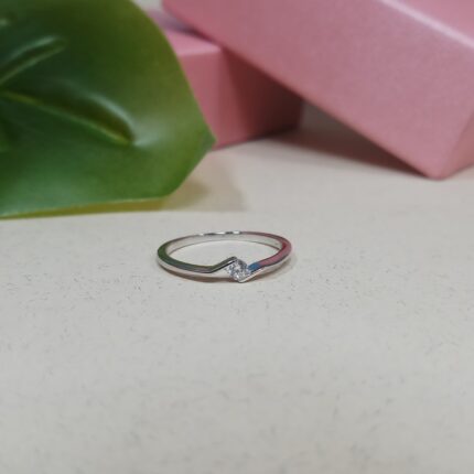 Ethereal Glow: Sterling Silver Solitaire Ring