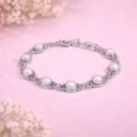 Elegance in Pearls: Sterling Silver Moti Bracelet