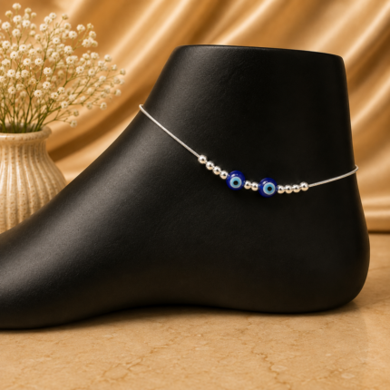 Guardian Gleam: Sterling Silver Evil Eye Payal